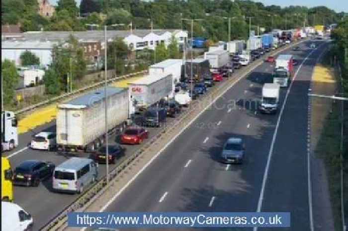 Huge M6 traffic delays near Birmingham after oil spillage