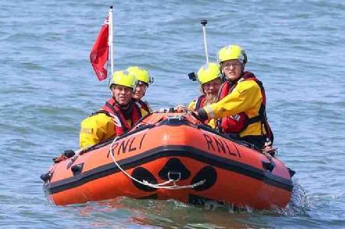 RNLI Margate rescue elderly man face down who stumbled off harbour into shallow water