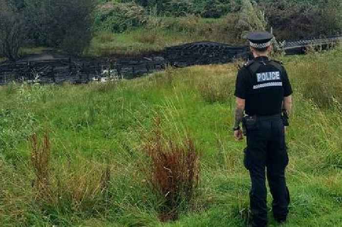 Bridge torched and destroyed at Scots park as police launch probe