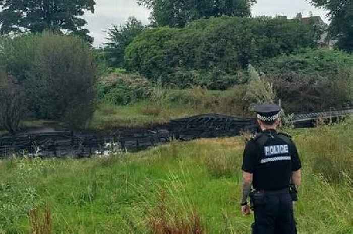 Police investigation under way after firebugs torch bridge in Scots park