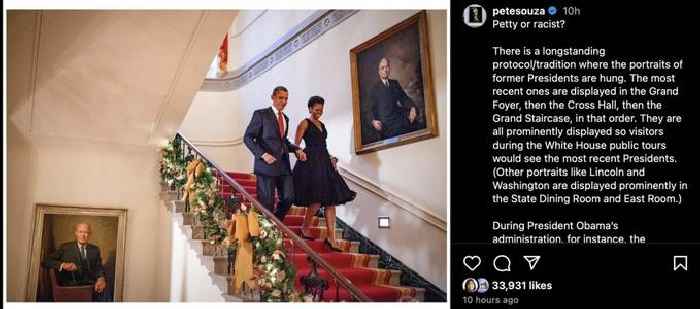 ‘Petty or Racist?’ Former White House Photographer Bashes Trump for Moving Obama Portrait Out of Sight