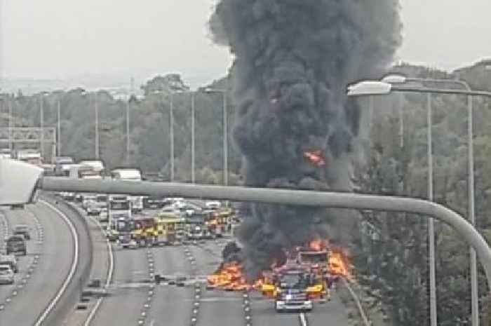 Live M25 traffic updates as motorway closed near Dartford Crossing after lorry catches fire