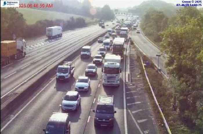 Live M25 updates after crash stops traffic near Godstone and causes 9 miles of queues