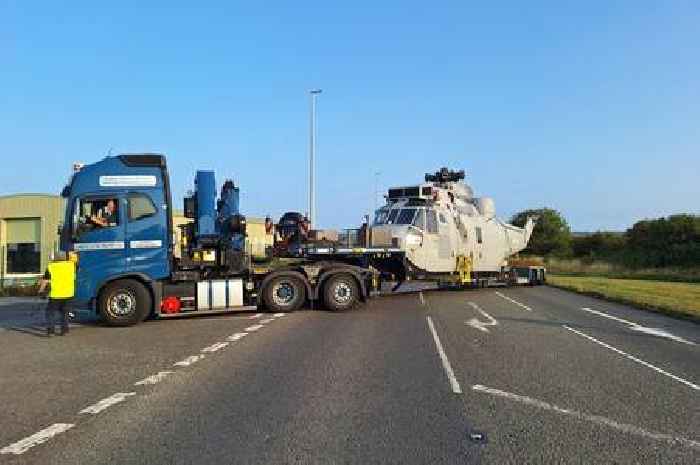 Huge military helicopter spotted on Somerset road as it arrives at new home