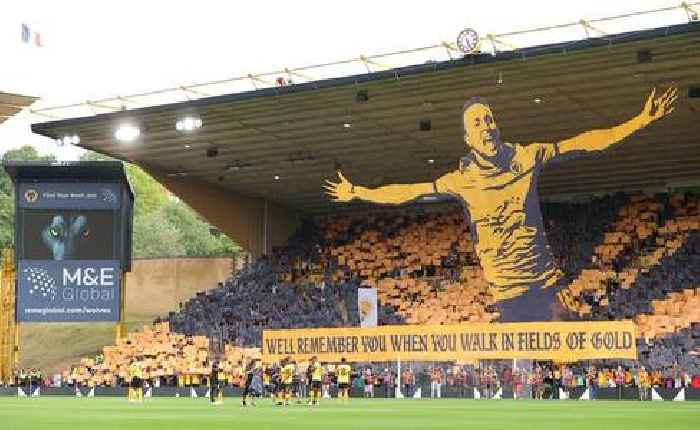 Diogo Jota's wife and parents wipe away tears as Wolves pay tribute to tragic star