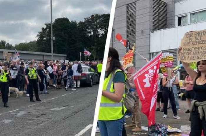 Scots asylum seeker hotel anti-racism counter-protest as police separate demonstrators