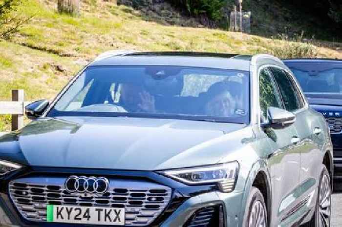 King Charles drives Queen Camilla to Sunday church service near Balmoral