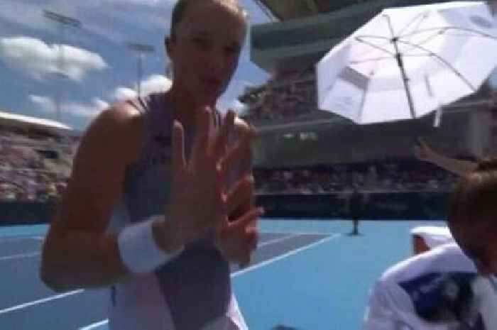 Wimbledon champion tells cameraman to stop filming her as she removes clothes on court