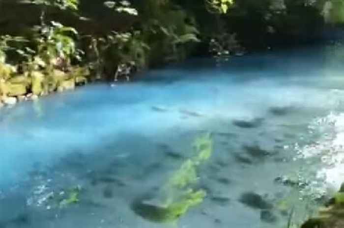 Urgent investigation launched as Derbyshire river appears to turn blue