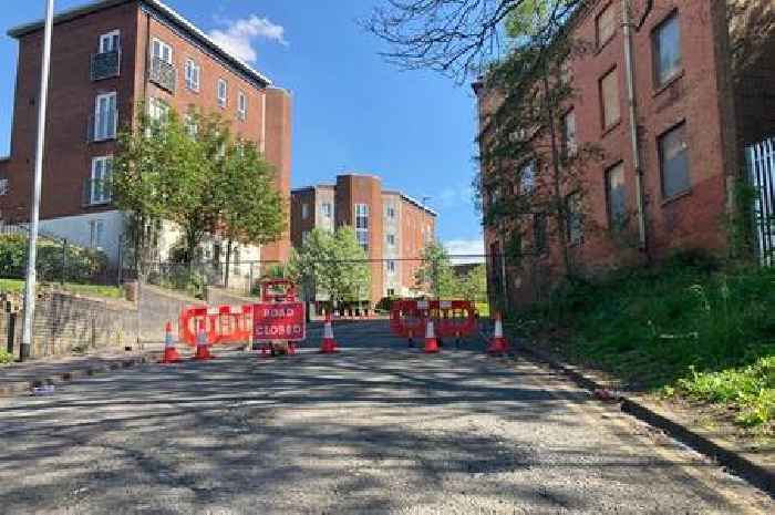 Work to start on fire-damaged former pottery site as road remains closed
