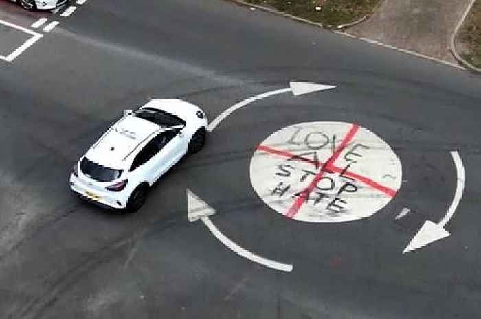 'Love All Stop Hate' painted over St George's Cross on Birmingham roundabout amid flag row