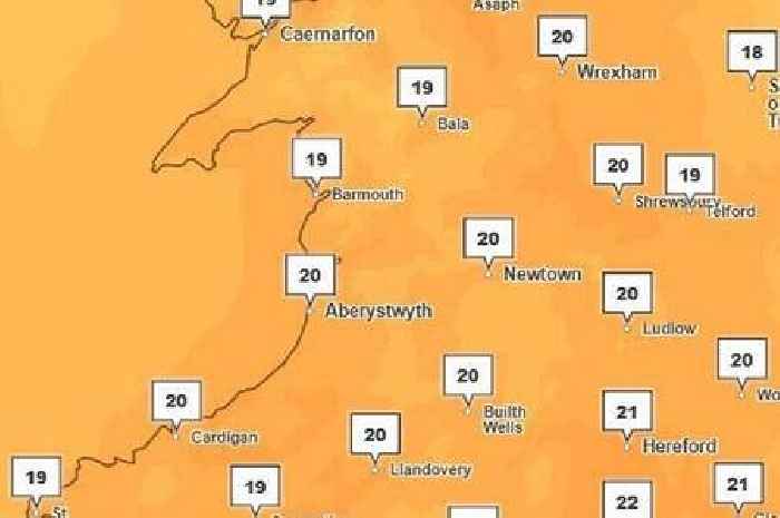 Met Office weather maps show when and where hot weather will peak in Wales over bank holiday weekend