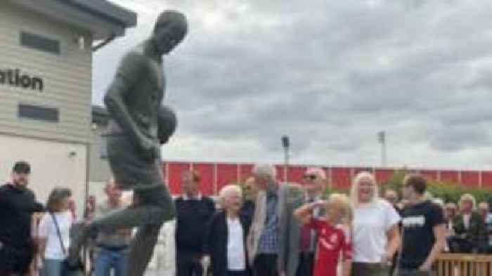 Footballer 'humbled' to be immortalised as statue