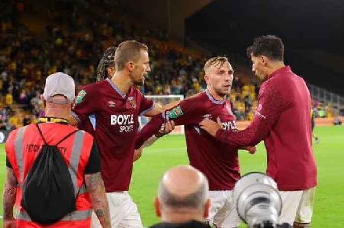 Jarrod Bowen held back by team-mates after clashing with fans following Carabao Cup exit