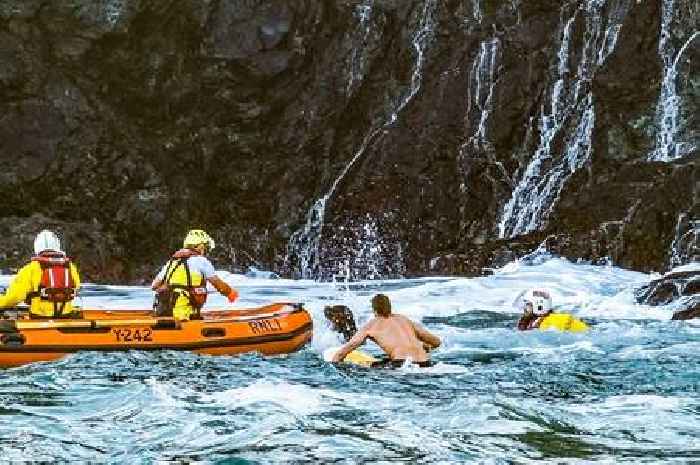 Dog rescued at Cornwall cove as paddleboarders get into difficulty