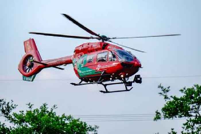 Man airlifted to hospital after car and motorbike crash
