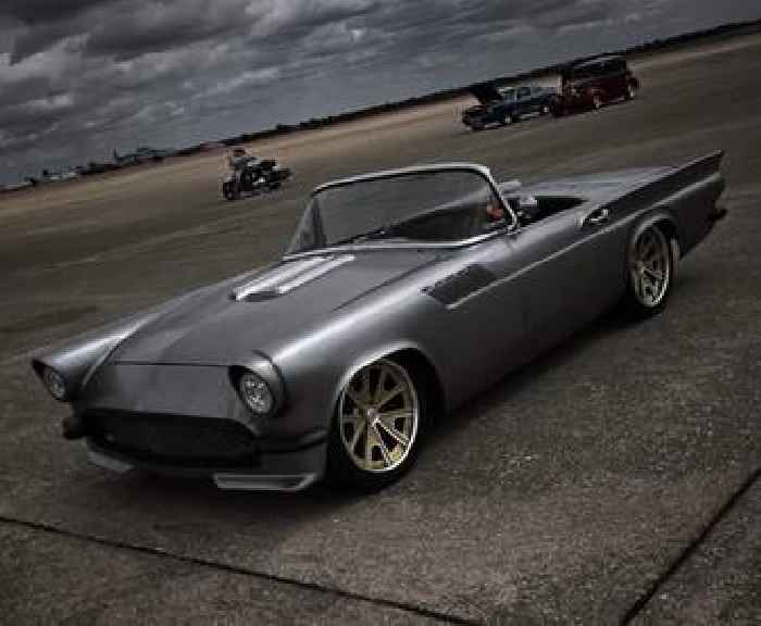 Bare-Metal 1957 Ford Thunderbird Has Stacked Coyote and Father & Son Milled the Grille 