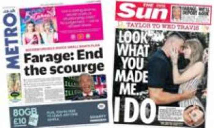 The Papers: Farage's deportation plans and 'Taylor to wed Travis'