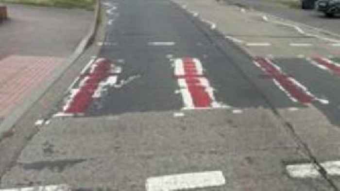 Road crossing painted with St George flag 'unsafe'