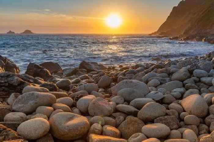 Wild Cornwall beach with rocks resembling 'hatching dinosaur eggs'