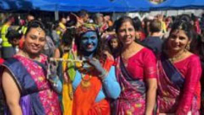 Parade celebrates 50 years of Hindu temple opening