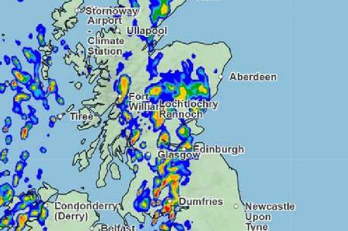 Yellow rain warning issued for several Scots areas as 'thunder and hail' expected