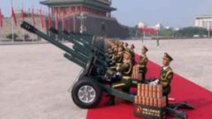 Watch: China's military parade begins with gun salute