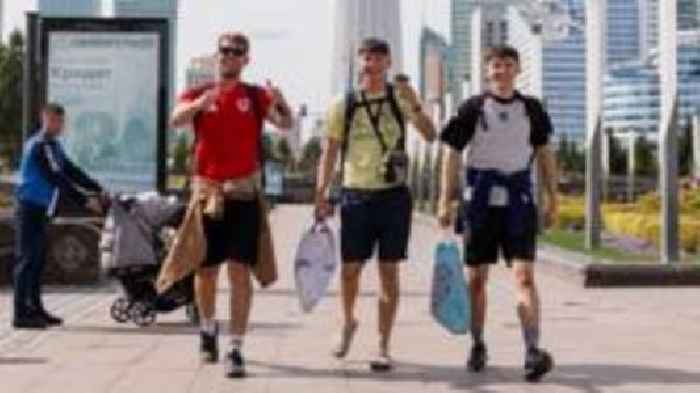 Horse riding and eating horse 'four ways' - Wales fans do Kazakhstan