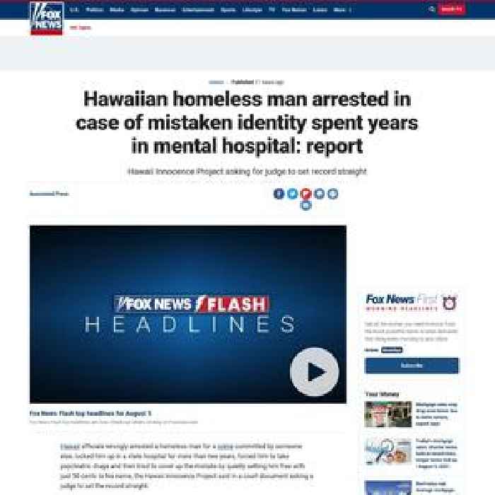 Hawaiian homeless man arrested in case of mistaken identity, spent years in mental hospital, report says