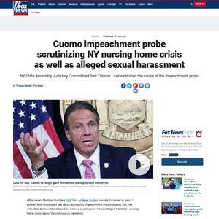 Cuomo impeachment probe scrutinizing NY nursing home crisis as well as alleged sexual harassment