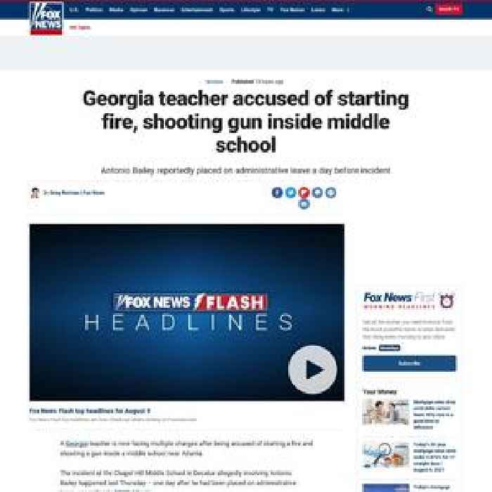 Georgia teacher accused of starting fire, shooting gun inside middle school