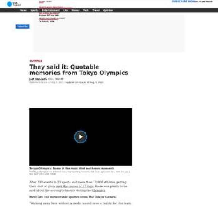 They said it: Quotable memories from Tokyo Olympics