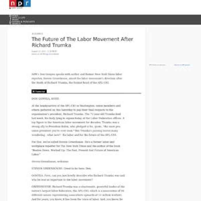 The Future of The Labor Movement After Richard Trumka