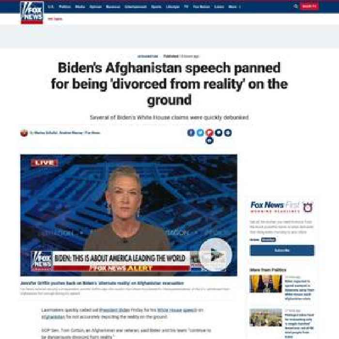Biden's Afghanistan speech panned for being 'divorced' from reality on the ground