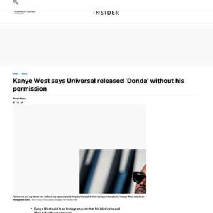 Kanye West says Universal released 'Donda' without his permission