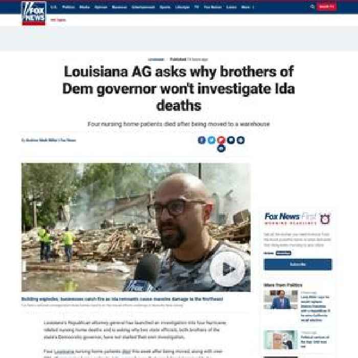 Louisiana AG asks why brothers of Dem governor won't investigate Ida deaths