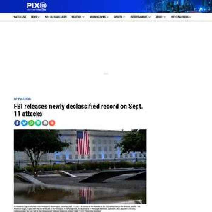 FBI releases newly declassified record on Sept. 11 attacks