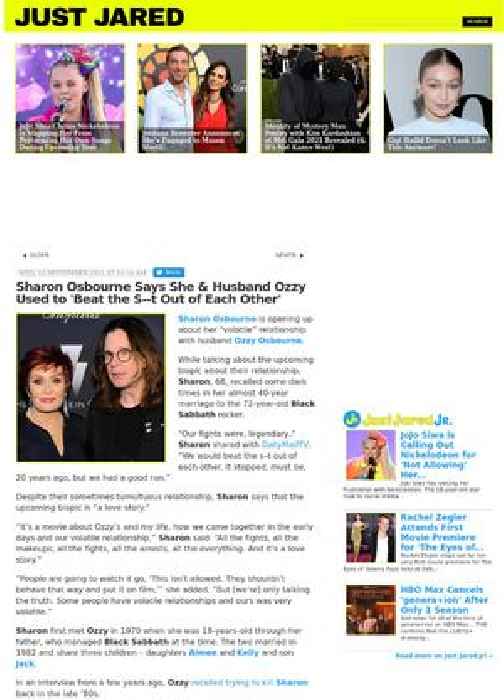 Sharon Osbourne Says She & Husband Ozzy Used to 'Beat the S--t Out of Each Other'