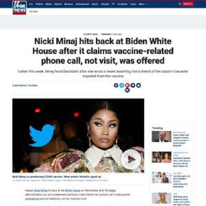 Nicki Minaj hits back at Biden WH after it claims vaccine-related phone call, not a visit, was offered