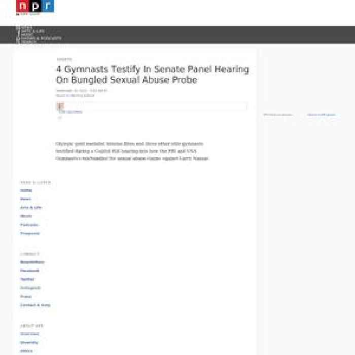 4 Gymnasts Testify In Senate Panel Hearing On Bungled Sexual Abuse Probe