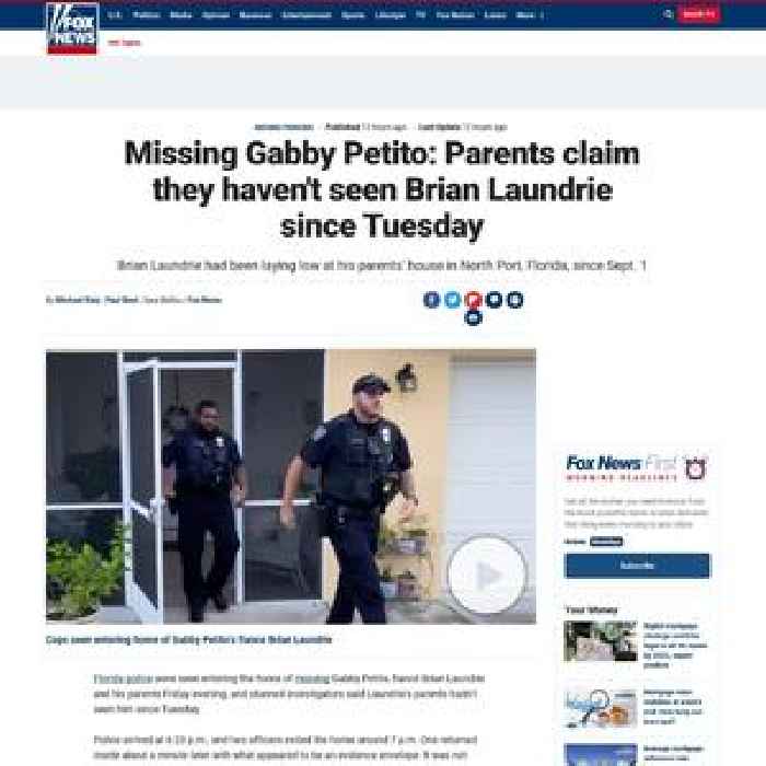 Missing Gabby Petito: Florida police enter home of fiance Brian Laundrie