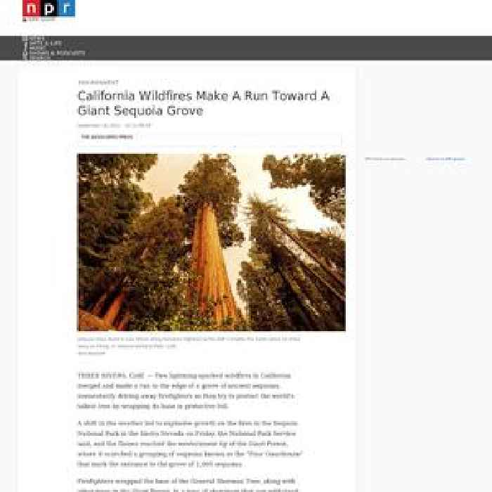 California Wildfires Make A Run Toward A Giant Sequoia Grove