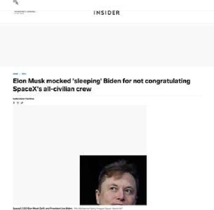 Elon Musk mocked 'sleeping' Biden for not congratulating SpaceX's all-civilian crew