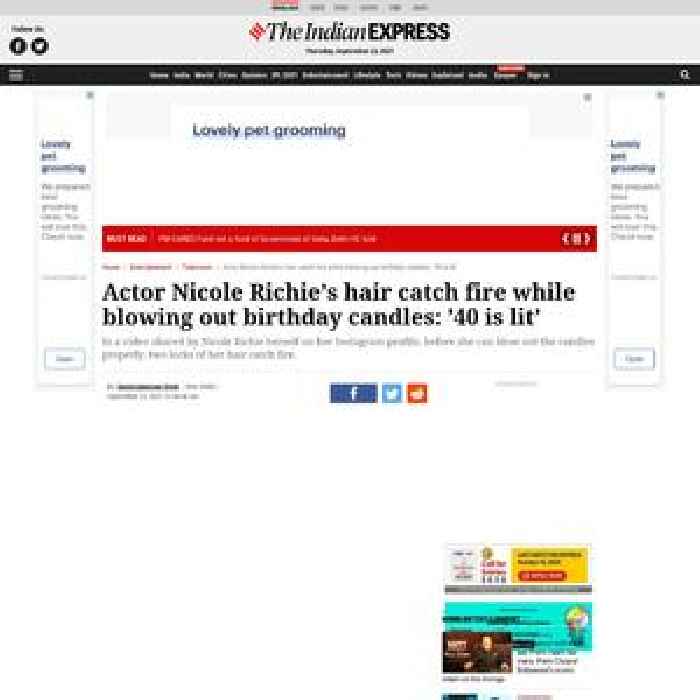 Actor Nicole Richie’s hair catch fire while blowing out birthday candles: ’40 is lit’