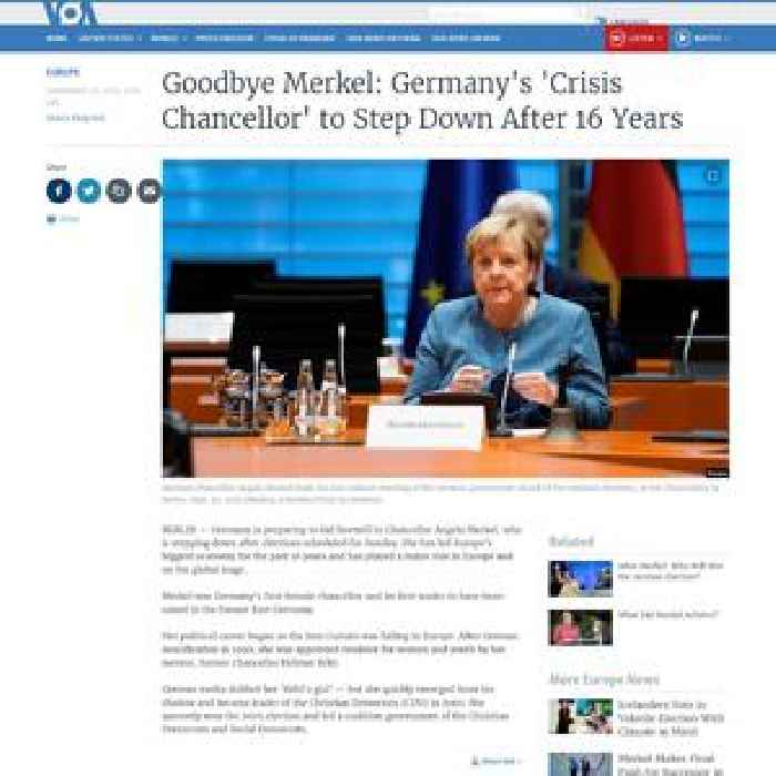 Goodbye Merkel: Germany's 'Crisis Chancellor' to Step Down After 16 Years