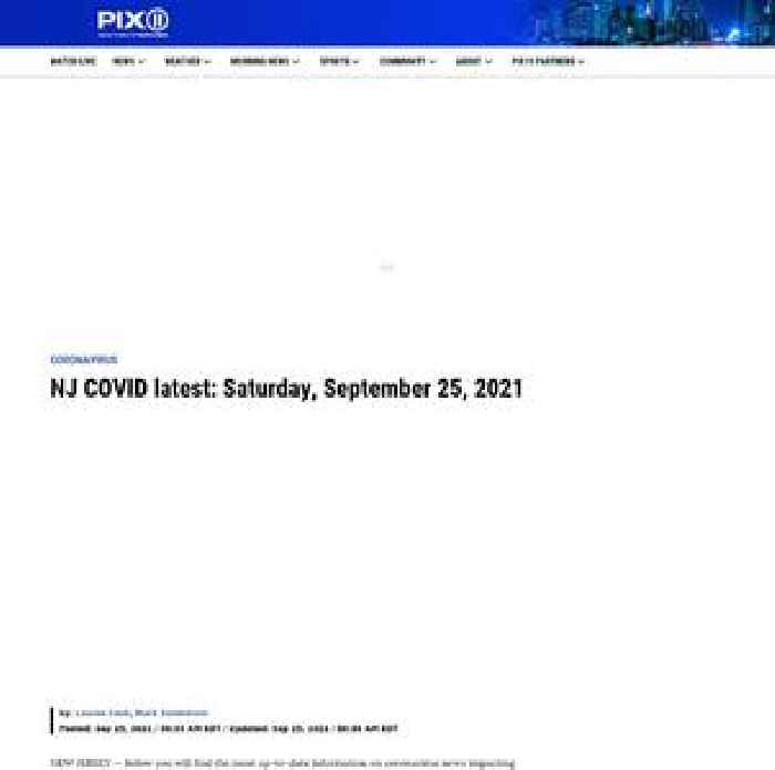 NJ COVID latest: Saturday, September 25, 2021