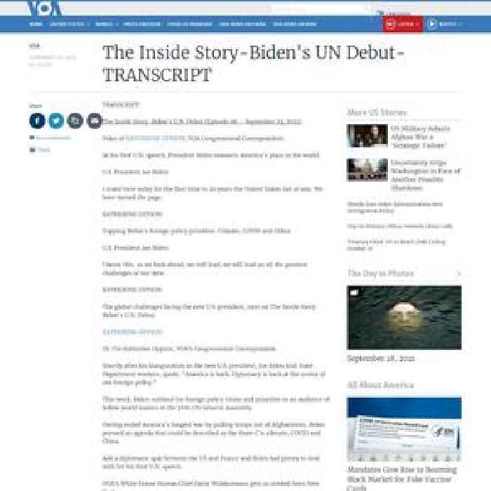 The Inside Story-Biden's UN Debut-TRANSCRIPT