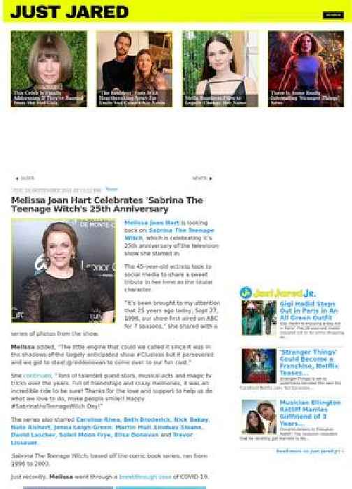 Melissa Joan Hart Celebrates 'Sabrina The Teenage Witch's 25th Anniversary