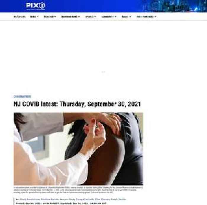 NJ COVID latest: Thursday, September 30, 2021