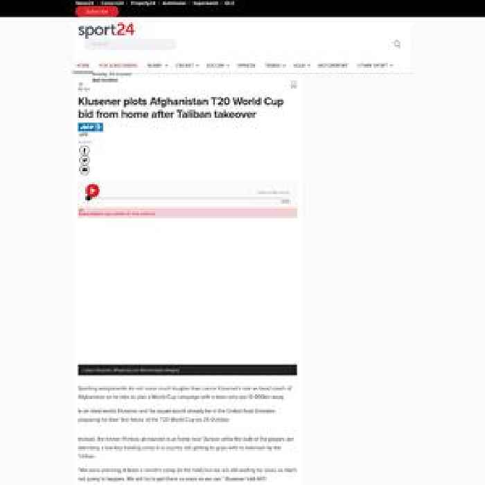 News24.com | Klusener plots Afghanistan T20 World Cup bid from home after Taliban takeover